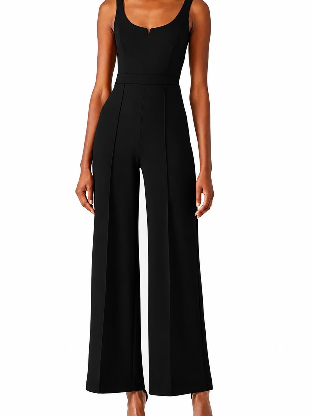 Donna Morgan Black Scoop-Neck Wide Leg Jumpsuit